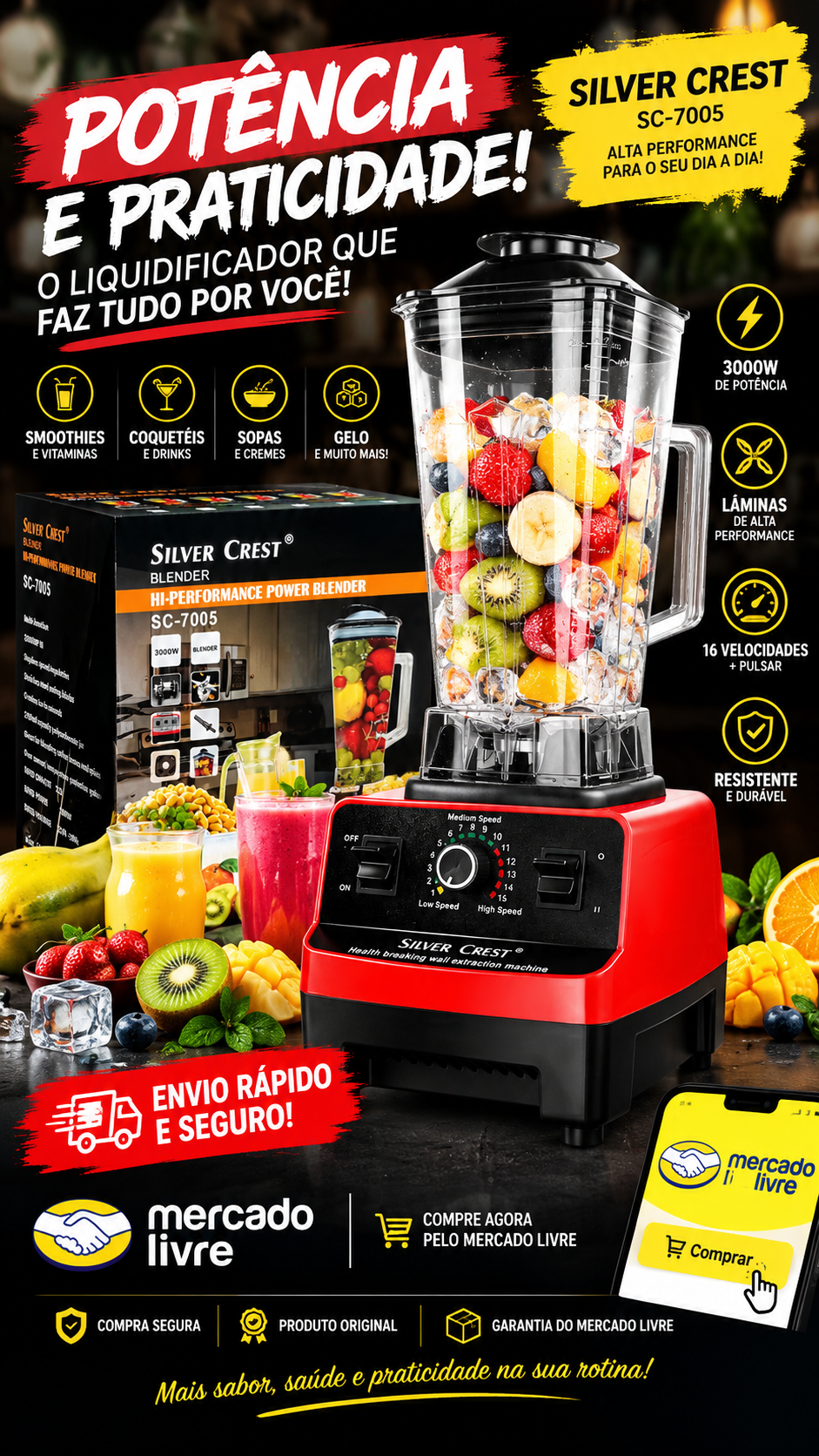 LIQUIDIFICADOR SILVER CREST SC-7005